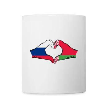Russland Belarus Flagge Hände Herzform - Tasse - Weiß - Vorne
