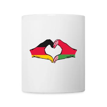 Deutschland Belarus Flagge Hände Herzform - Tasse - Weiß - Vorne