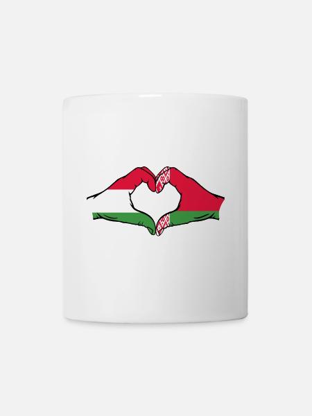 Ungarn Belarus Flagge Hände Herzform - Tasse - Weiß