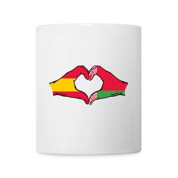 Spanien Belarus Flagge Hände Herzform - Tasse - Weiß - Vorne