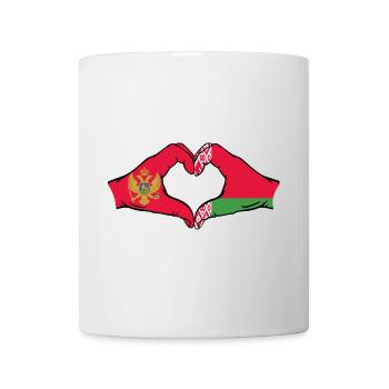 Montenegro Belarus Flagge Hände Herzform - Tasse - Weiß - Vorne