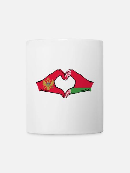 Montenegro Belarus Flagge Hände Herzform - Tasse - Weiß