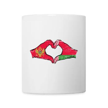 Montanegro Belarus Flagge Hände Herzform used - Tasse - Weiß - Vorne
