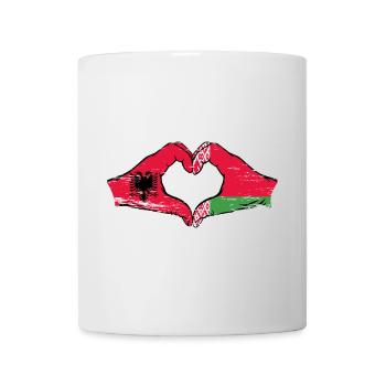 Albanien Belarus Flagge Hände Herzform used - Tasse - Weiß - Vorne