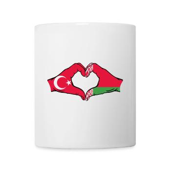 Türkei Belarus Flagge Hände Herzform - Tasse - Weiß - Vorne