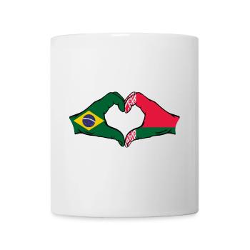 Brésil Biélorussie Drapeau Mains Coeur Forme - Mug blanc - blanc - Devant