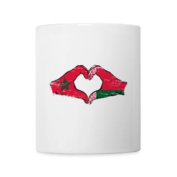 Marokko Belarus Flagge Hände Herzform used - Tasse - Weiß - Vorne
