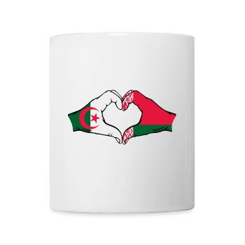 Algeria Belarus Flag Hands Heart Shape - Mug - white - Front