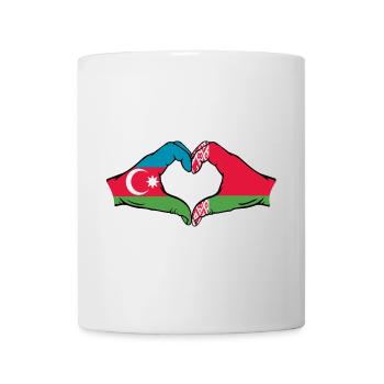 Azerbaijan Belarus Flag Hands Heart Shape - Mug - white - Front