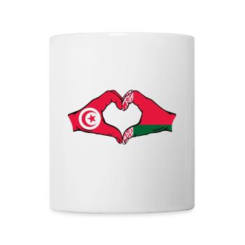 Tunesien Belarus Flagge Hände Herzform - Tasse - Weiß - Vorne
