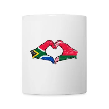 Afrique du Sud Biélorussie drapeau mains forme de coeur utilisé - Mug blanc - blanc - Devant