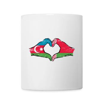 Aserbaidschan Belarus Flagge Hände Herzform used - Tasse - Weiß - Vorne