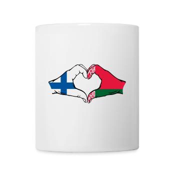 Finnland Belarus Flagge Hände Herzform - Tasse - Weiß - Vorne