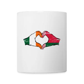 Irlande Biélorussie drapeau mains coeur forme utilisé - Mug blanc - blanc - Devant