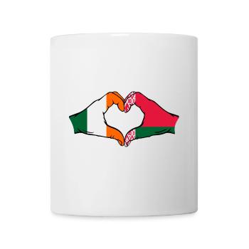 Irland Belarus Flagge Hände Herzform - Tasse - Weiß - Vorne