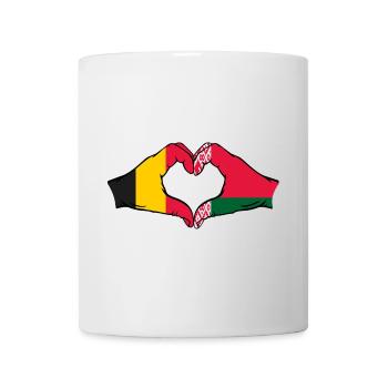 Belgique Biélorussie drapeau mains forme coeur - Mug blanc - blanc - Devant