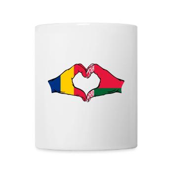 Rumänien Belarus Flagge Hände Herzform - Tasse - Weiß - Vorne