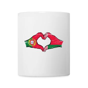 Portugal Biélorussie drapeau mains forme coeur utilisé - Mug blanc - blanc - Devant