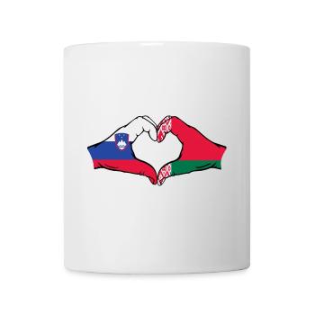 Slowenien Belarus Flagge Hände Herzform - Tasse - Weiß - Vorne