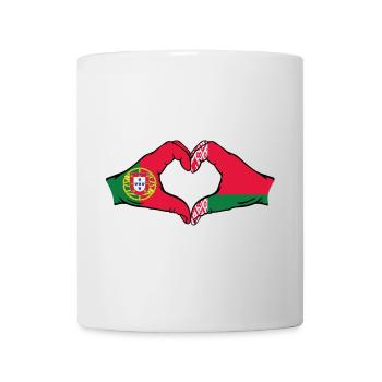 Portugal Belarus Flagge Hände Herzform - Tasse - Weiß - Vorne