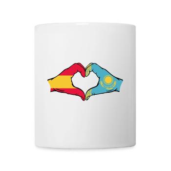 Espagne Kazakhstan Drapeau Mains Coeur Forme - Mug blanc - blanc - Devant