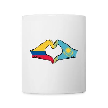 Colombie Kazakhstan drapeau mains forme de coeur - Mug blanc - blanc - Devant