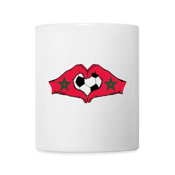 Maroc drapeau football mains forme de coeur - Mug blanc - blanc - Devant