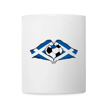 Scotland flag football hands heart shape - Mug - white - Front