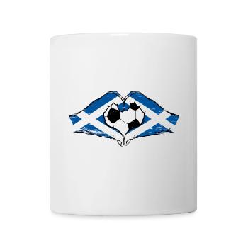 Scotland flag football hands heart shape used - Mug - white - Front