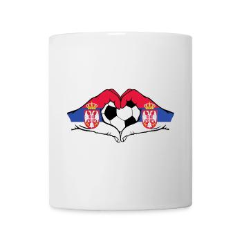 Serbien Flagge Fußball Hände Herzform - Tasse - Weiß - Vorne