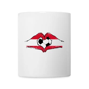 Austria flag football hands heart shape used - Mug - white - Front