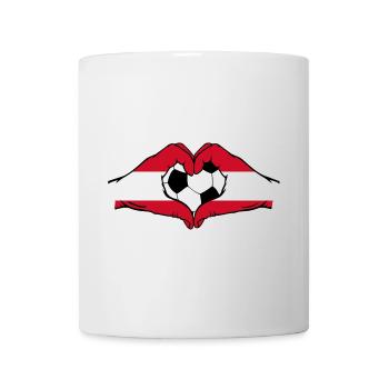 Austria flag football hands heart shape - Mug - white - Front