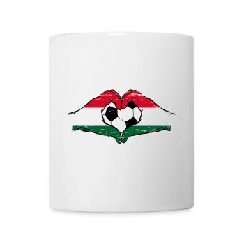 Hongrie drapeau football mains forme de coeur utilisé - Mug blanc - blanc - Devant