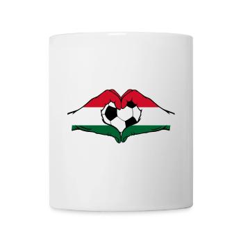 Hungary flag football hands heart shape - Mug - white - Front