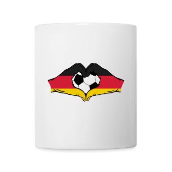 Germany football flag hands heart shape - Mug - white - Front