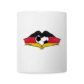 Germany football flag hands heart shape used - Mug - white - Front