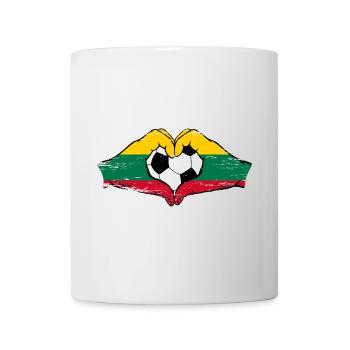 Lituanie drapeau football mains forme de coeur utilisé - Mug blanc - blanc - Devant