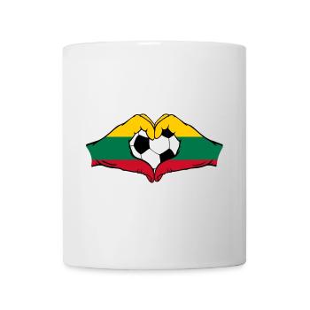 Litauen Flagge Fußball Hände Herzform - Tasse - Weiß - Vorne