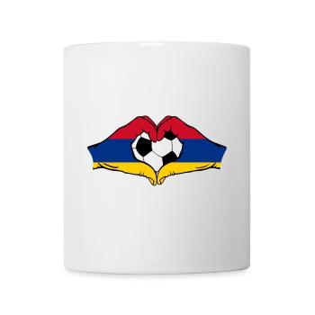 Armenien Flagge Fußball Hände Herzform - Tasse - Weiß - Vorne