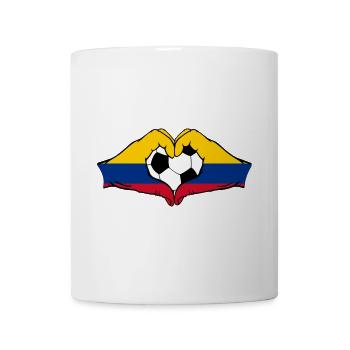 Kolumbien Flagge Fußball Hände Herzform - Tasse - Weiß - Vorne