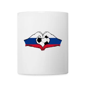 Russia flag football hands heart shape - Mug - white - Front