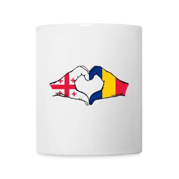 Géorgie Roumanie drapeau mains forme de coeur - Mug blanc - blanc - Devant