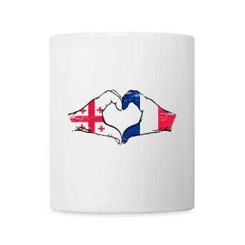 Georgien Frankreich Flagge Hände Herzform used - Tasse - Weiß - Vorne