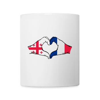 Georgia France Flag Hands Heart Shape - Mug - white - Front