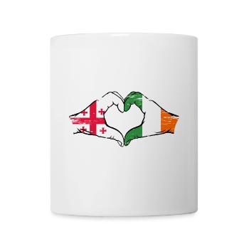 Géorgie Irlande drapeau mains forme de coeur utilisé - Mug blanc - blanc - Devant