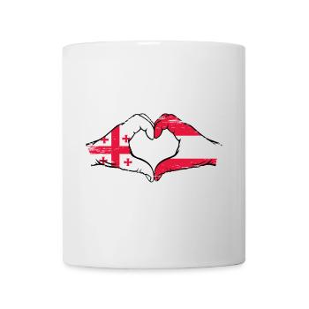 Georgia Austria Flag Hands Heart Shape Used - Mug - white - Front