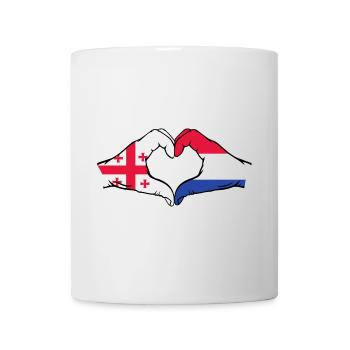 Géorgie Holland drapeau mains forme de coeur - Mug blanc - blanc - Devant