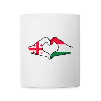 Georgia Hungary Flag Hands Heart Shape - Mug - white - Front
