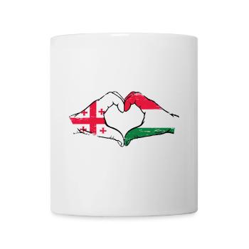 Géorgie Hongrie drapeau mains forme de coeur utilisé - Mug blanc - blanc - Devant