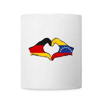 Germany Venezuela Flag Hands Heart Shape - Mug - white - Front